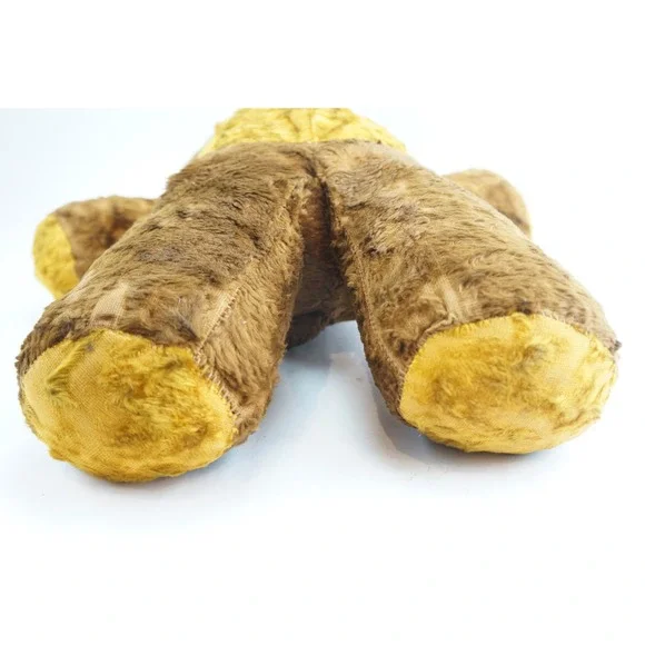 Unbranded Vintage Teddy Bear Plush Brown Yellow Two Tone Fair Mohair